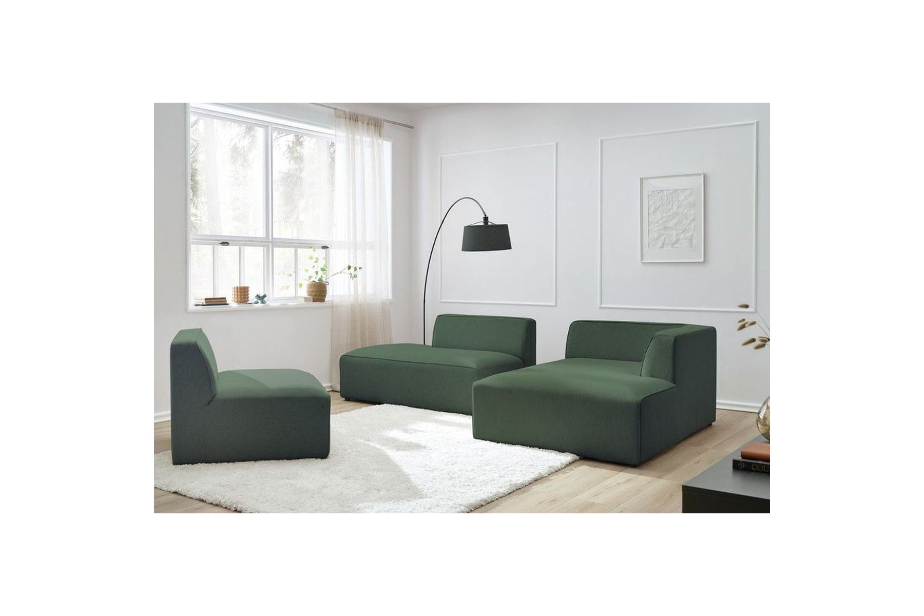 Megeve - Sillón sin brazos de 1 plaza para sofá modular - Tejido liso