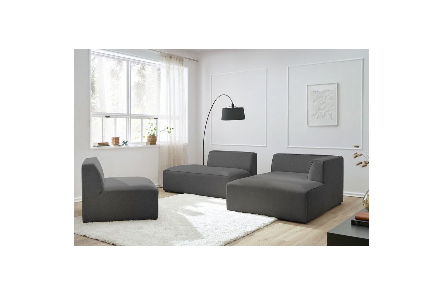 Megeve - Sillón sin brazos de 1 plaza para sofá modular - Tejido liso