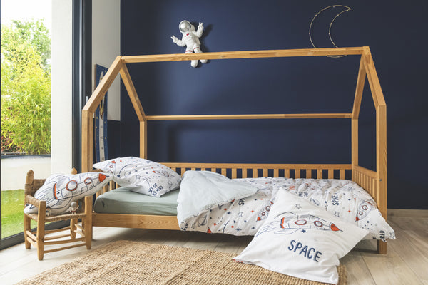 Galaxie - Parure De Lit (Housse De Couette + 1 Taie D'Oreiller) Coton Imprimé