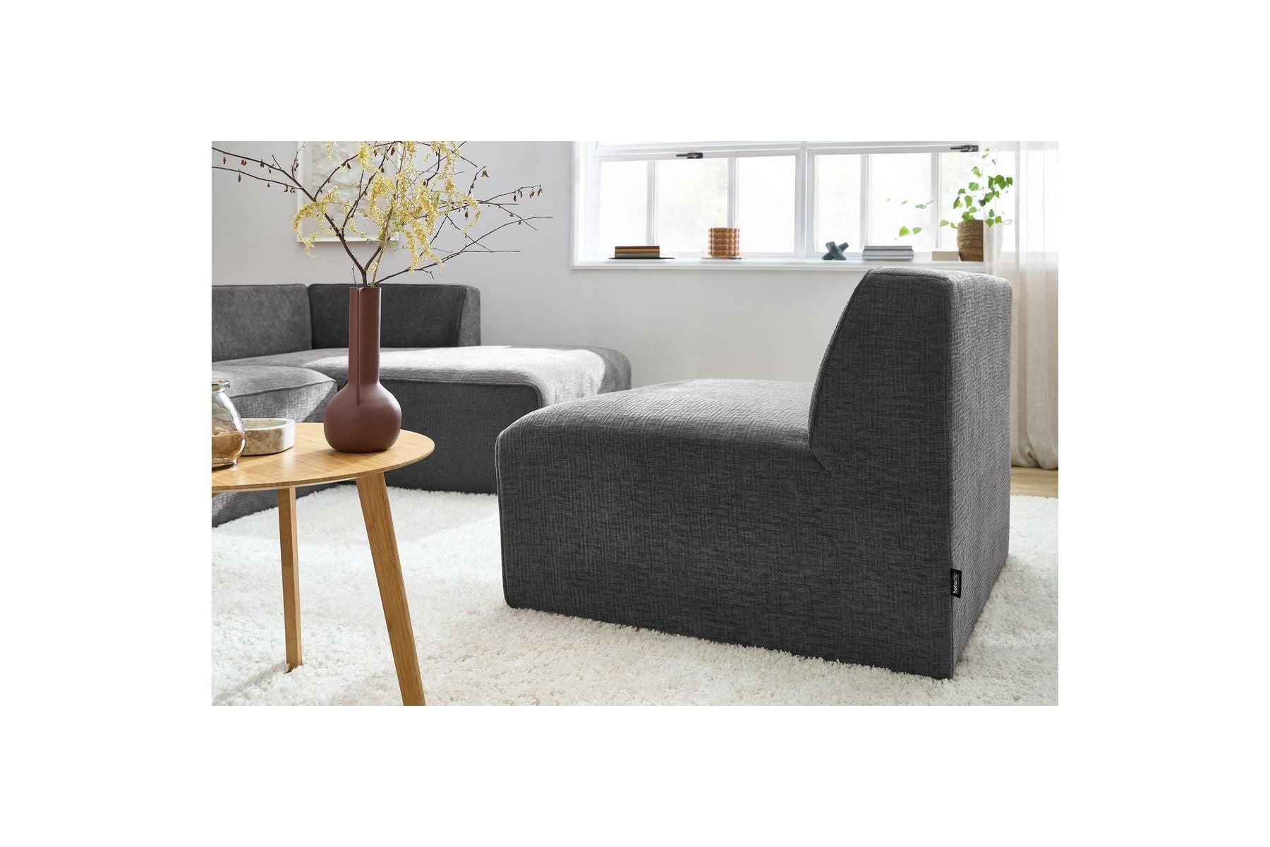 Sillón sin brazos de 1 plaza para sofá modular - MEGEVE - Tejido texturizado