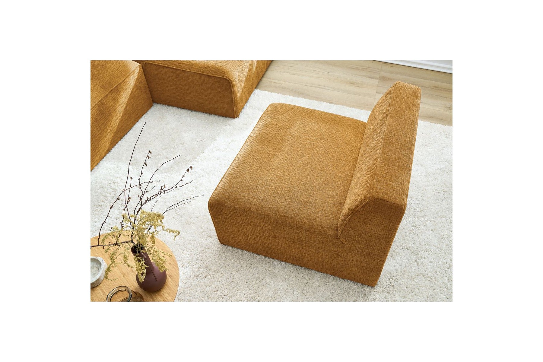 Sillón sin brazos de 1 plaza para sofá modular - MEGEVE - Tejido texturizado