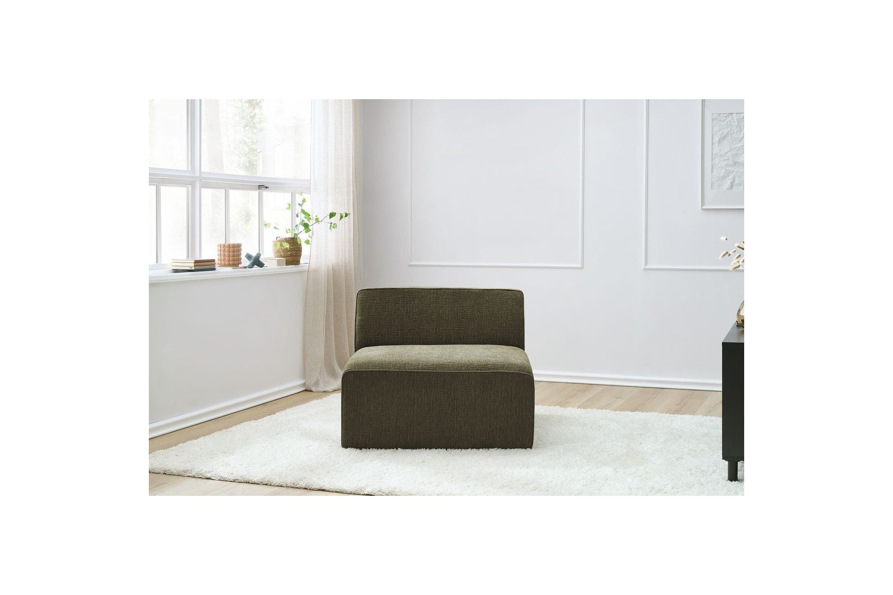Sillón sin brazos de 1 plaza para sofá modular - MEGEVE - Tejido texturizado