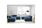 Sofá esquinero fijo modular - Megeve - Tela texturizada - Con 1 sillón y 1 puf - Esquina derecha