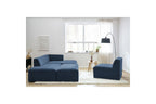 Sofá esquinero fijo modular - Megeve - Tela texturizada - Con 1 sillón y 1 puf - Esquina derecha