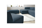 Megeve - Fixed Modular Corner Sofa - Smooth Fabric with 1 Armless Chair and 1 Pouffe - Left Corner