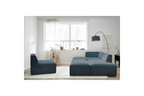 Megeve - Fixed Modular Corner Sofa - Smooth Fabric with 1 Armless Chair and 1 Pouffe - Left Corner