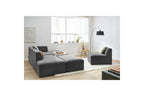 Sofá esquinero fijo modular - Megeve - Tela texturizada - Con 1 sillón y 1 puf - Esquina derecha