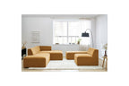 Sofá esquinero fijo modular - Megeve - Tela texturizada - Con 1 sillón y 1 puf - Esquina derecha