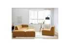 Sofá esquinero fijo modular - Megeve - Tela texturizada - Con 1 sillón y 1 puf - Esquina derecha
