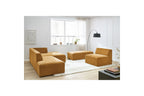 Sofá esquinero fijo modular - Megeve - Tela texturizada - Con 1 sillón y 1 puf - Esquina derecha