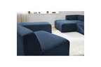 Modular Fixed Corner Sofa - Megeve - Textured Fabric - With 1 Armless Chair and 1 Pouffe - Left Corner
