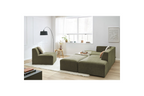 Modular Fixed Corner Sofa - Megeve - Textured Fabric - With 1 Armless Chair and 1 Pouffe - Left Corner