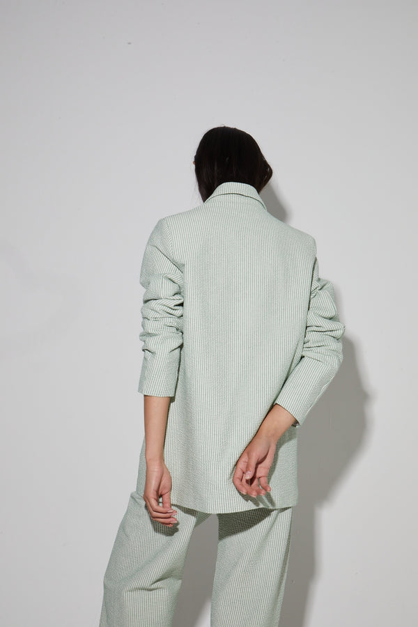 Blazer Ema, rayas verdes en relieve Made In Italy