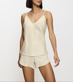 Caraco & Shorty En Soie Silky Sensuality Psw X - Ecru White