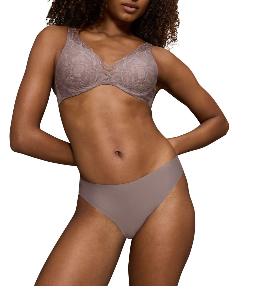 Make-Up Illusion Lace Highleg Tai Bodysuit Brief - Pigeon Gray