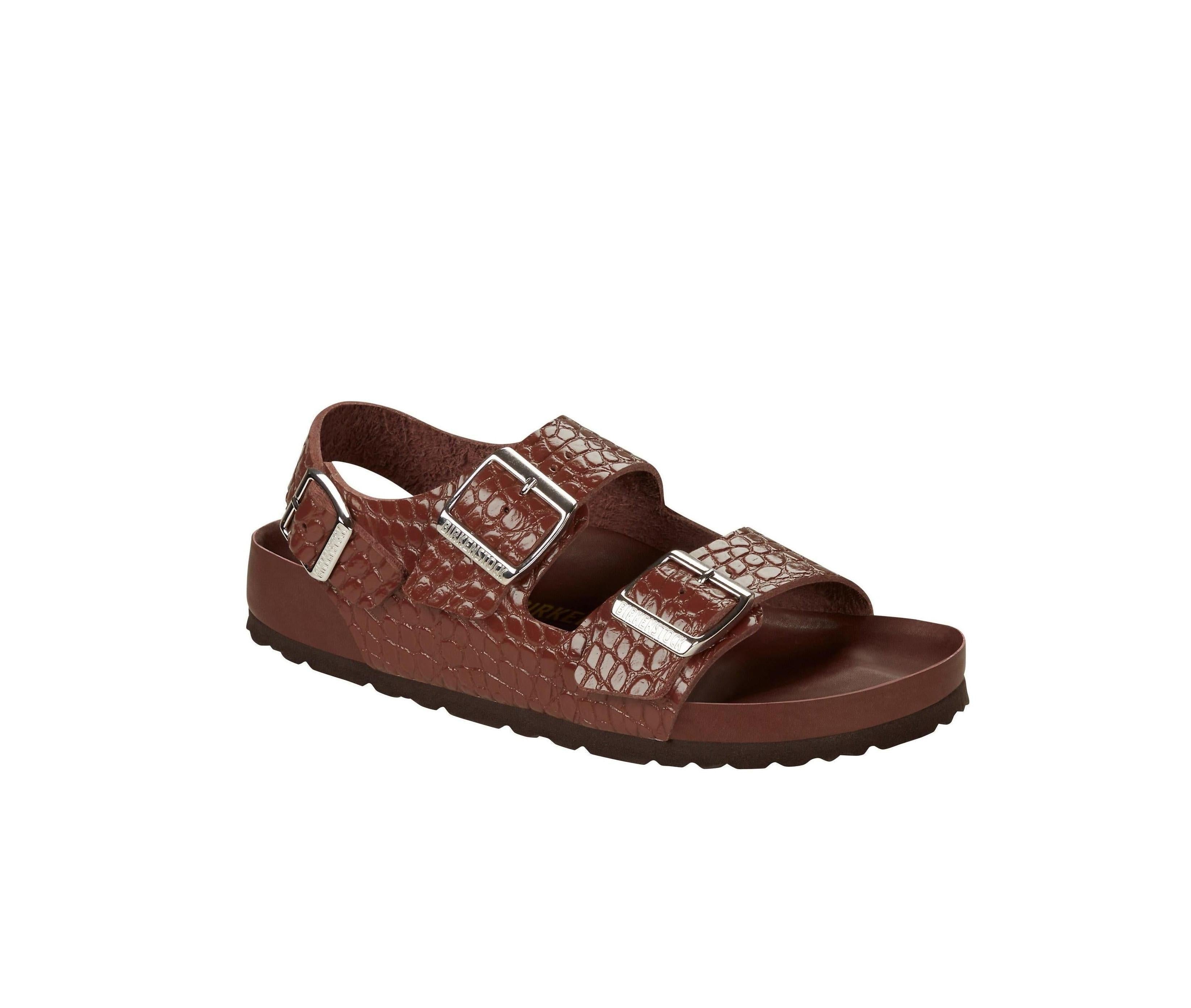 Sandales Milano NL Reptile Emboss Choc EXQ