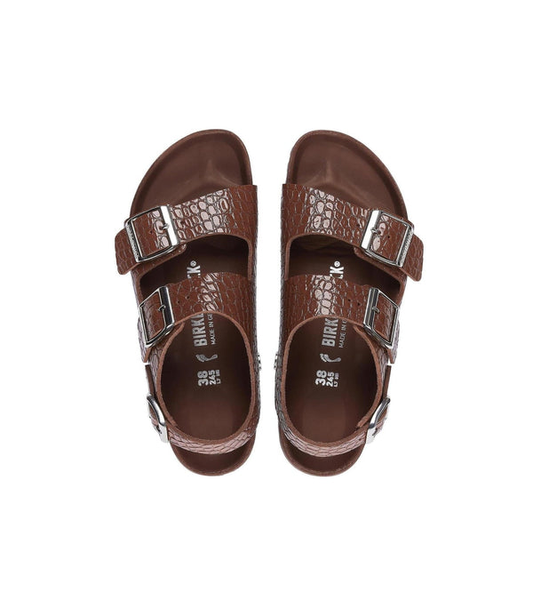 Milano NL Reptile Emboss Choc EXQ Sandals
