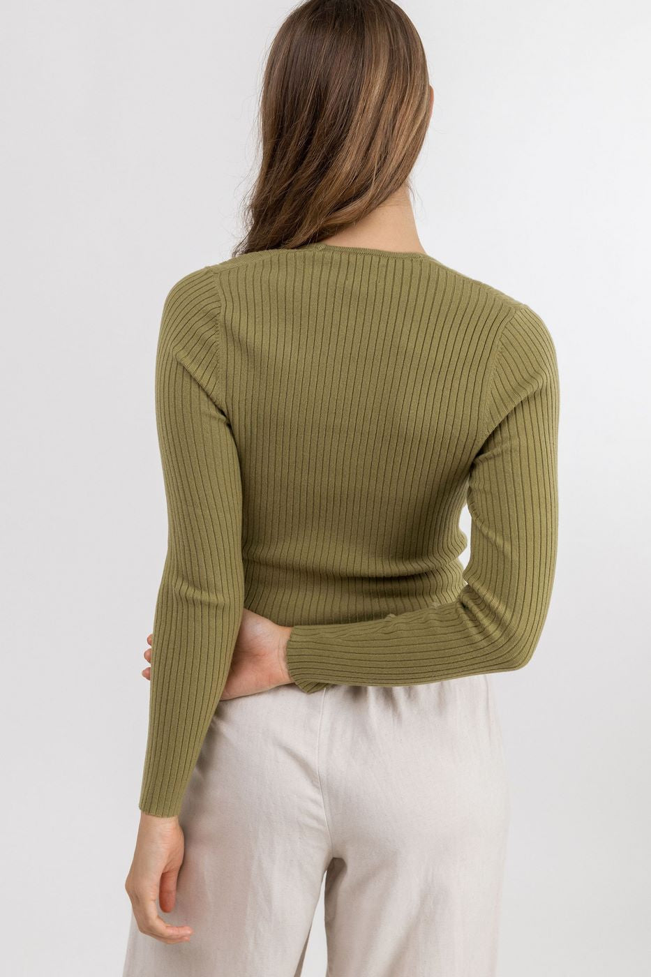 Rhythm - Pull Andie Ls - Olive - Femme