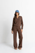 Rhythm - Sweat Light Layers Zip Up - Chocolate - Femme