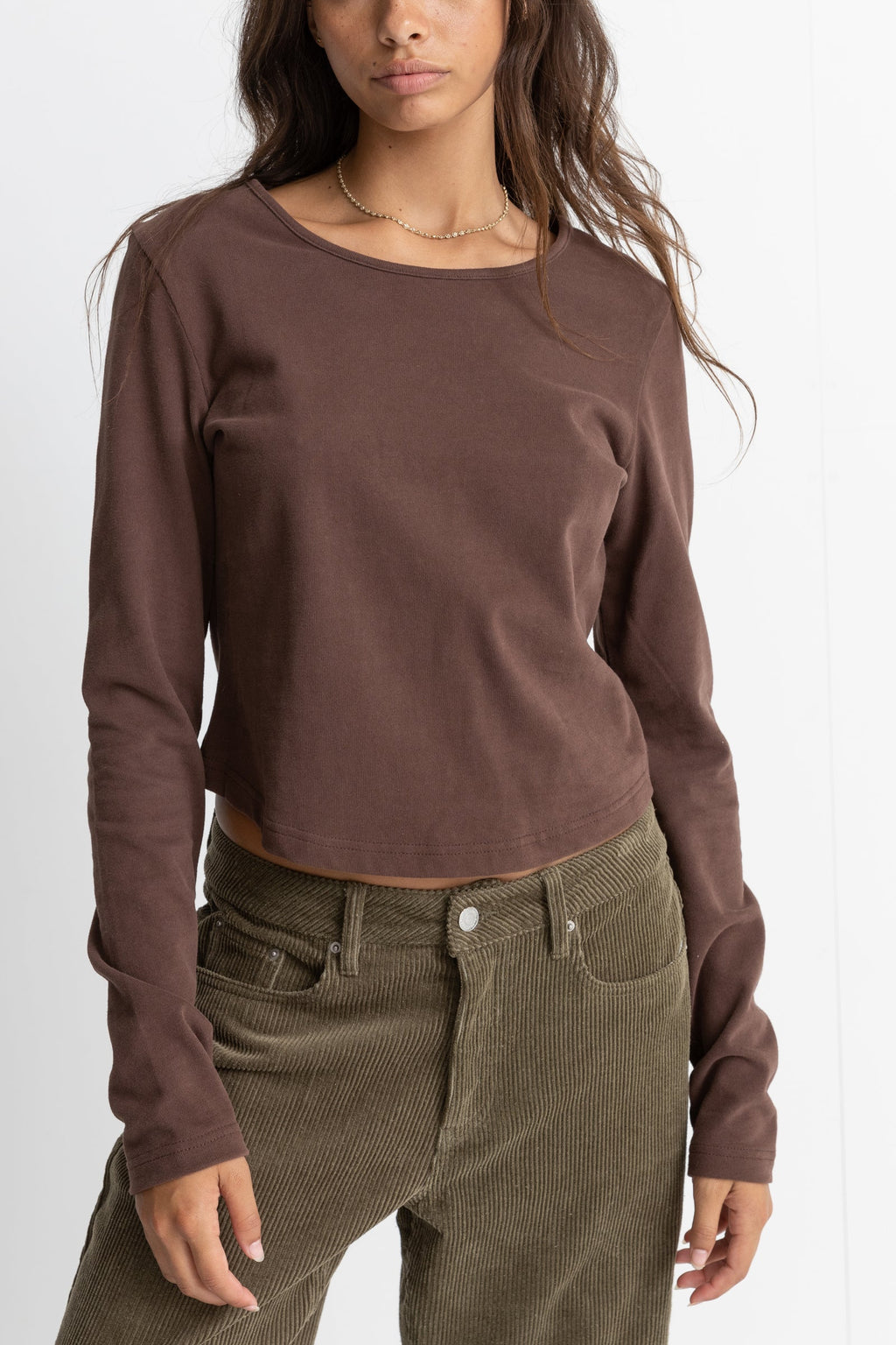 Rhythm - Top Winona Long Sleeve - Chocolate - Femme