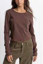 Rhythm - Top Winona Long Sleeve - Chocolate - Femme