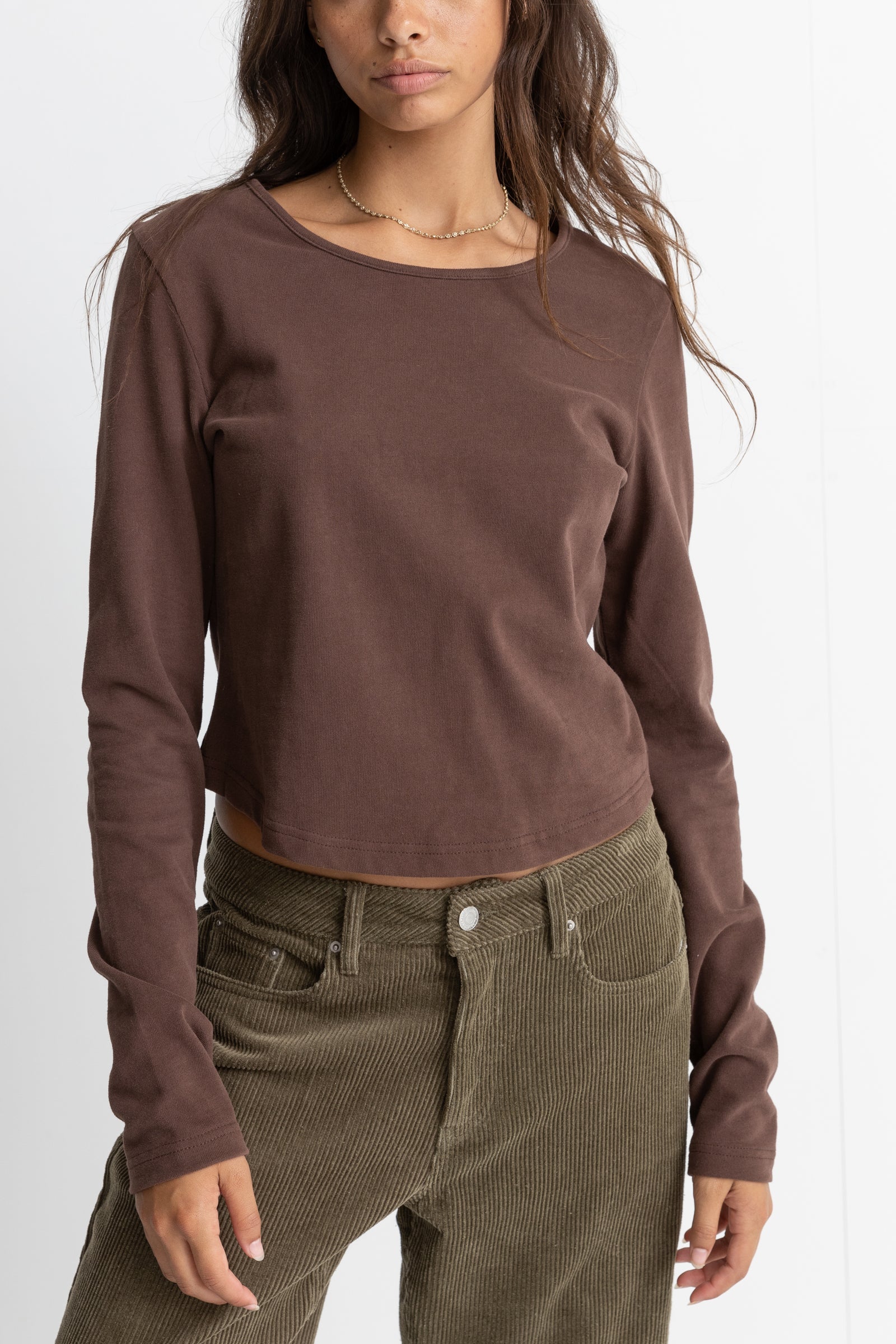 Rhythm - Top Winona Long Sleeve - Chocolate - Femme