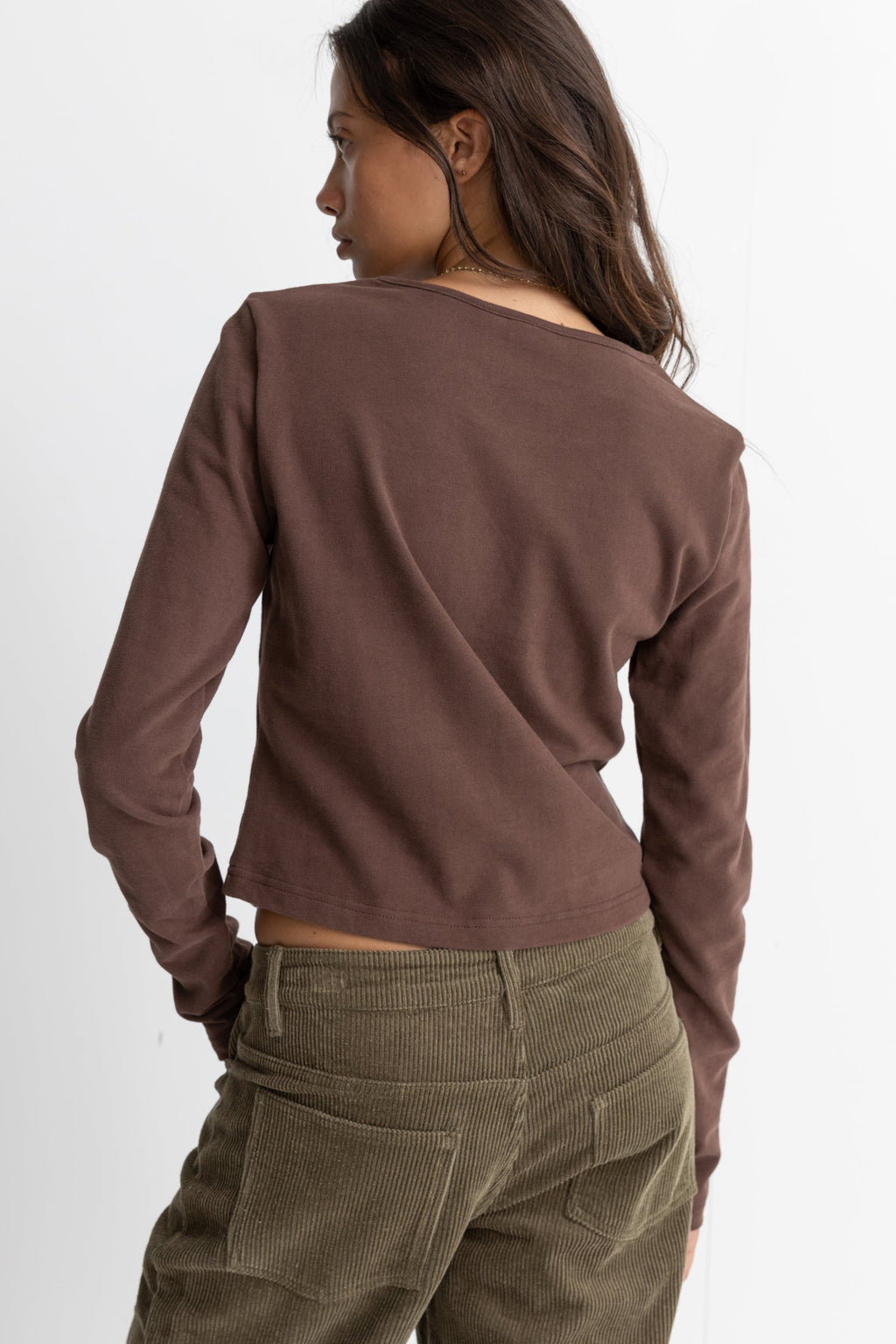 Rhythm - Top Winona Long Sleeve - Chocolate - Femme