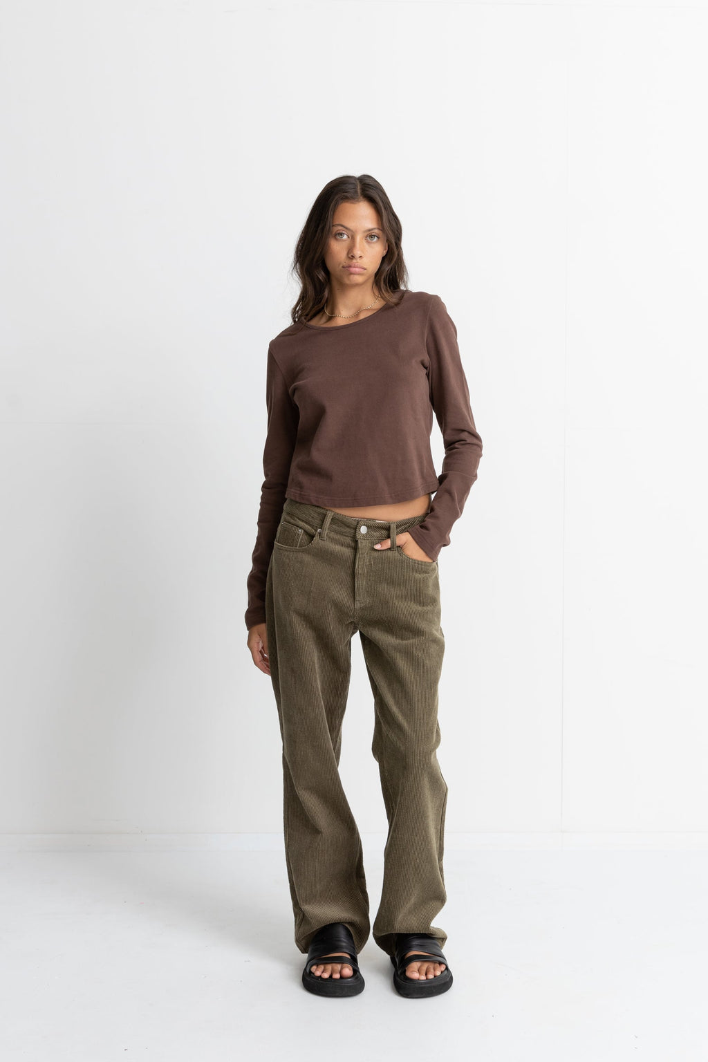 Rhythm - Top Winona Long Sleeve - Chocolate - Femme