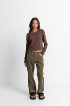 Rhythm - Top Winona Long Sleeve - Chocolate - Femme