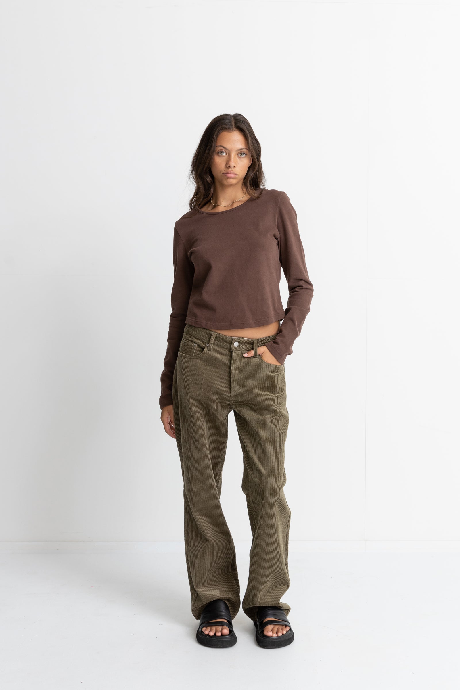 Rhythm - Top Winona Long Sleeve - Chocolate - Femme