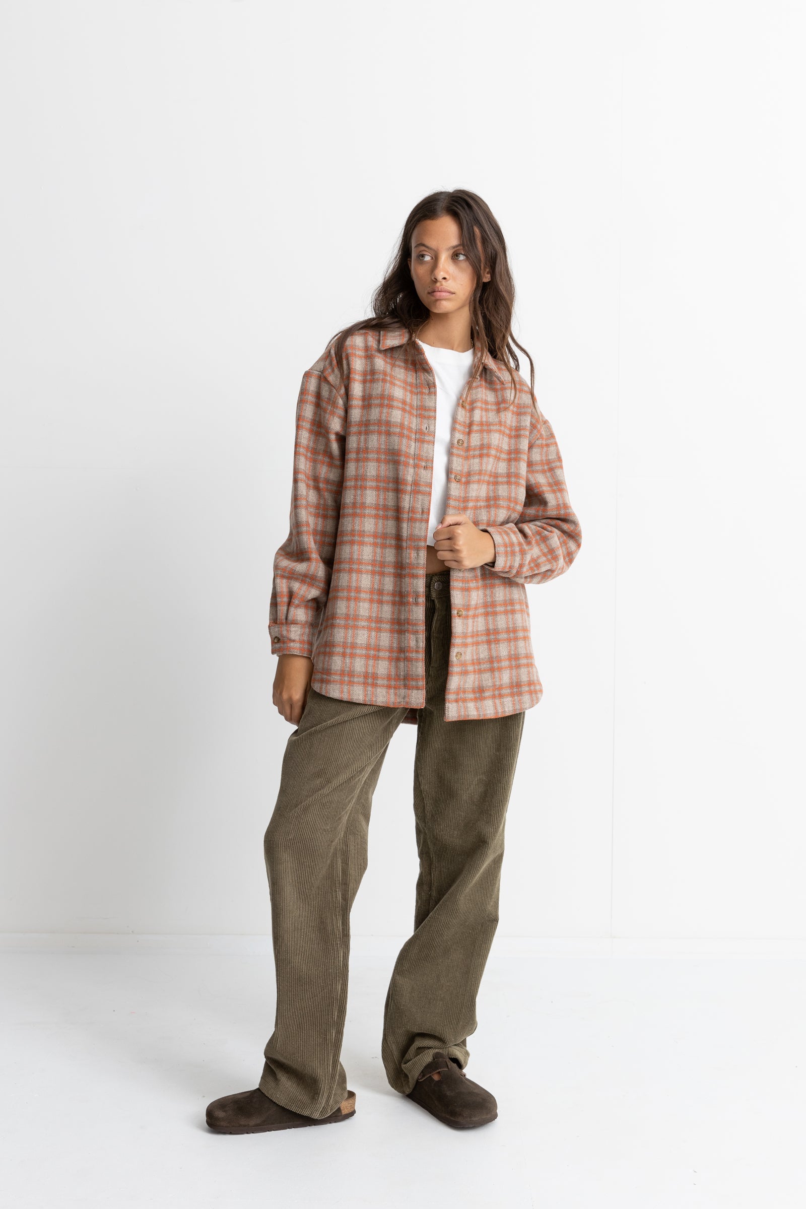 Rhythm - Chemise Flannel Oversized - Orange - Femme