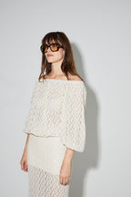 Camicetta Giulia Flower Pizzo Made In Italy - Naturale