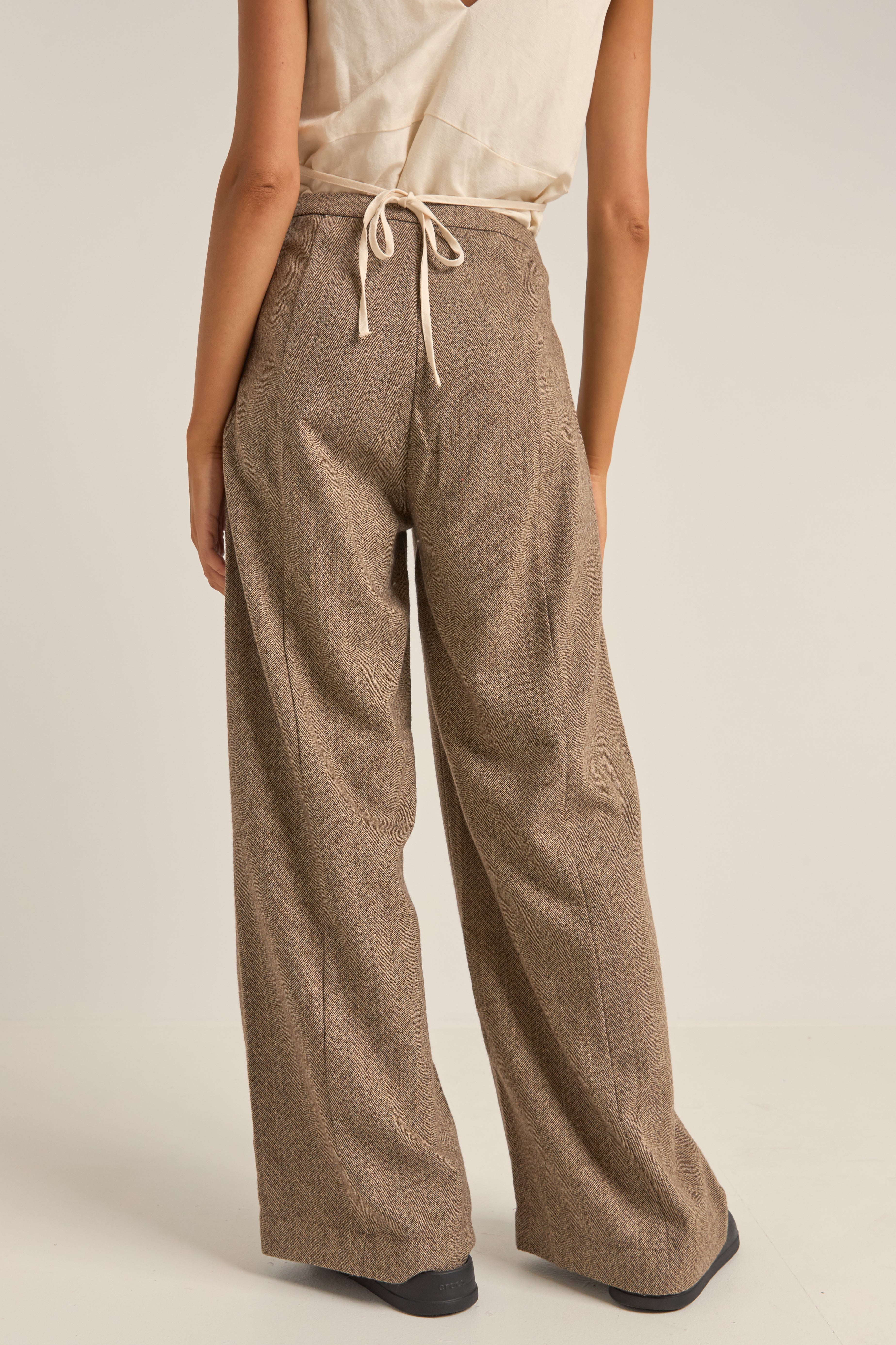 Whitehaven Wide Leg Trousers - Cream - Women