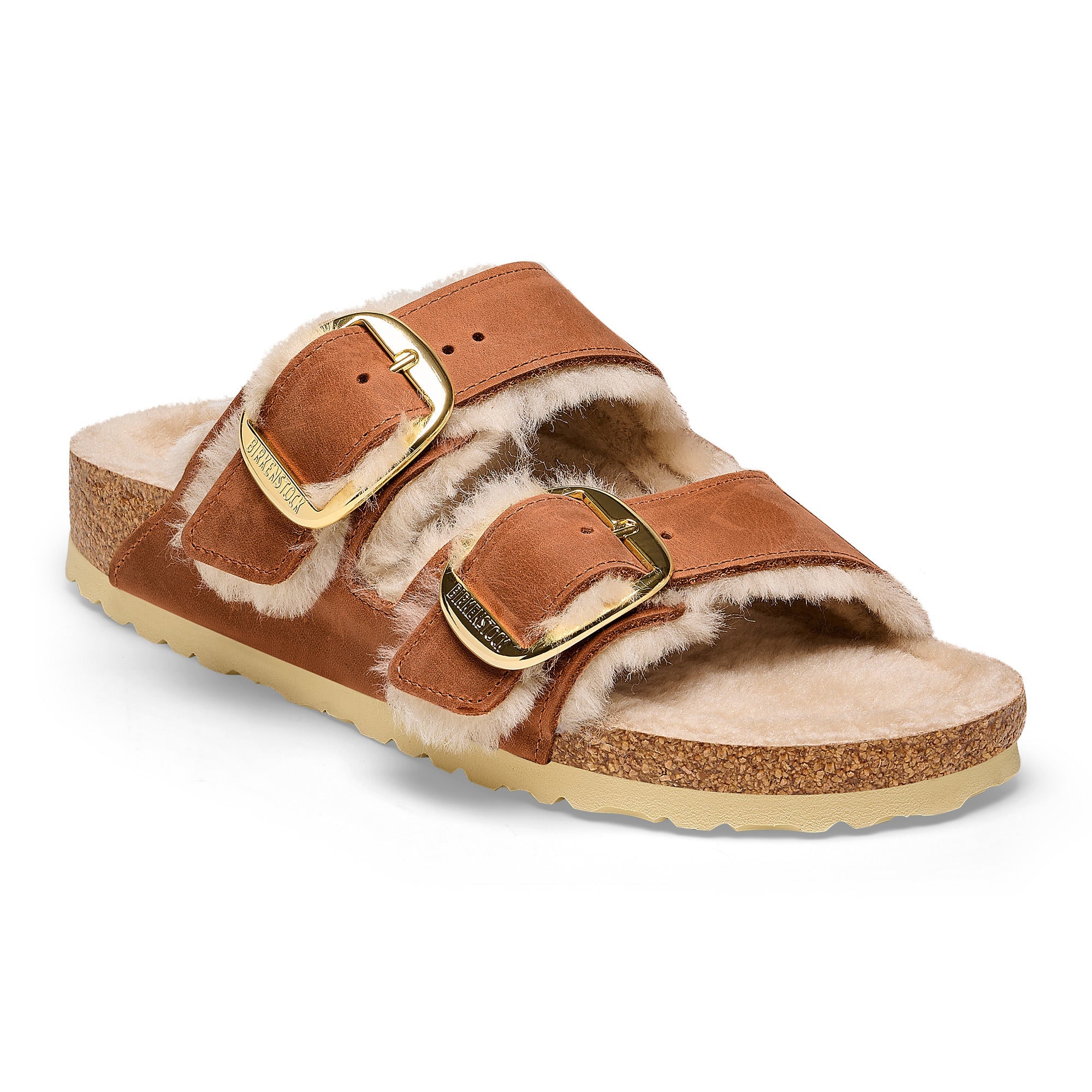 Arizona BB Shearling LEOI Sandals Cognac LAF