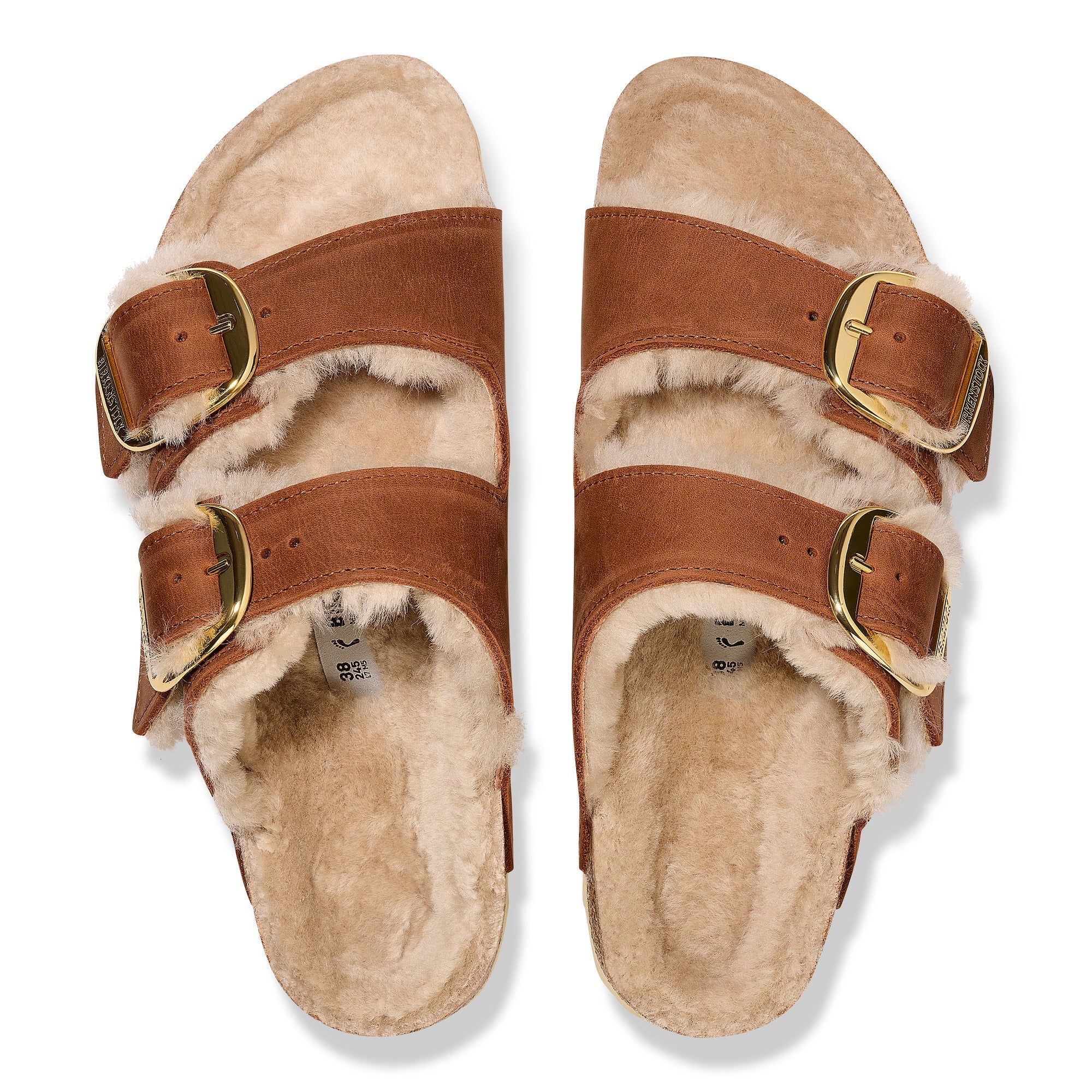 Arizona BB Shearling LEOI Sandals Cognac LAF