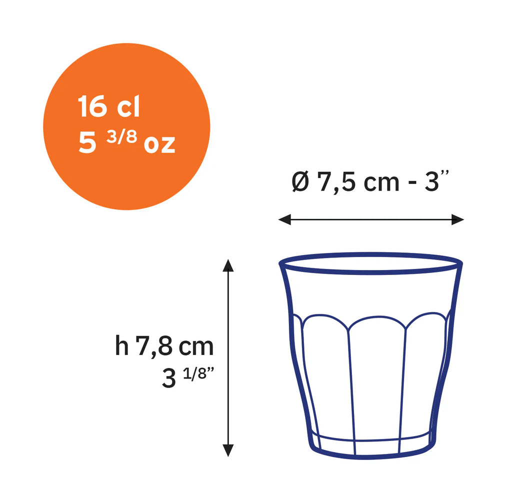 Duralex - Pack De 6 Vasos Picardie - Transparente - 16Cl