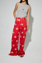 Spodnie Swiggy w stylu denim Print Red wyprodukowane we Włoszech - Gwiazda
