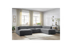 Fixed Panoramic Sofa - Megeve - Textured Fabric - Left Corner