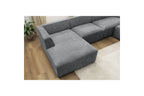 Fixed Panoramic Sofa - Megeve - Textured Fabric - Left Corner