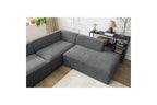 Fixed Panoramic Sofa - Megeve - Textured Fabric - Left Corner