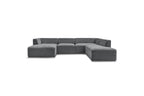 Fixed Panoramic Sofa - Megeve - Textured Fabric - Left Corner