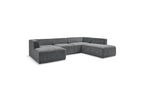 Fixed Panoramic Sofa - Megeve - Textured Fabric - Left Corner