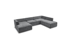 Fixed Panoramic Sofa - Megeve - Textured Fabric - Left Corner