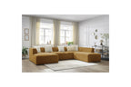 Fixed Panoramic Sofa - Megeve - Textured Fabric - Left Corner