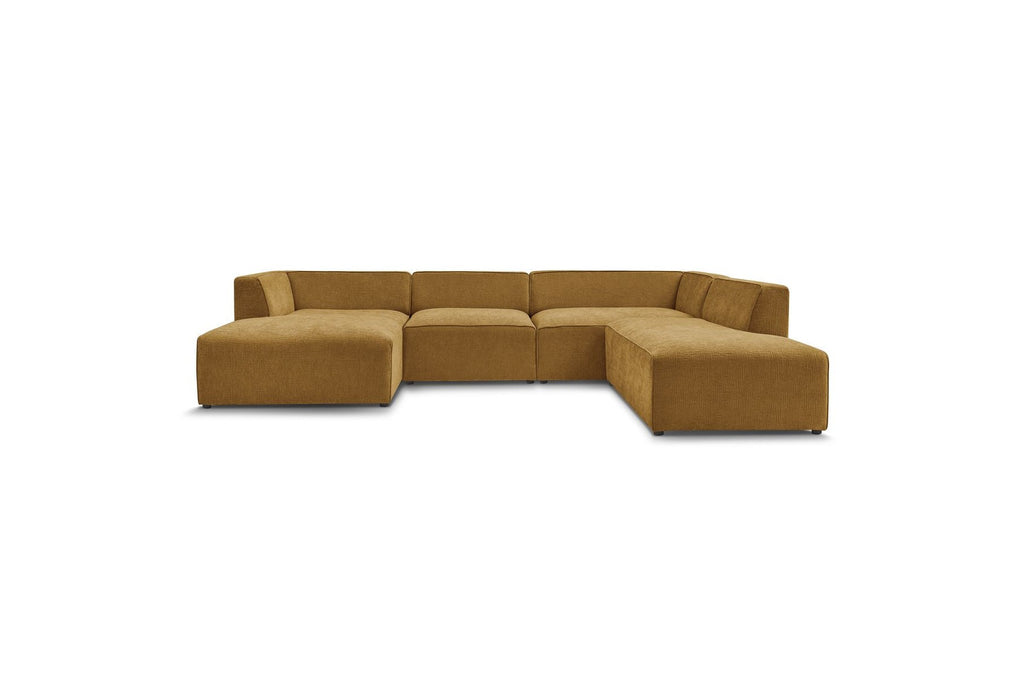 Fixed Panoramic Sofa - Megeve - Textured Fabric - Left Corner
