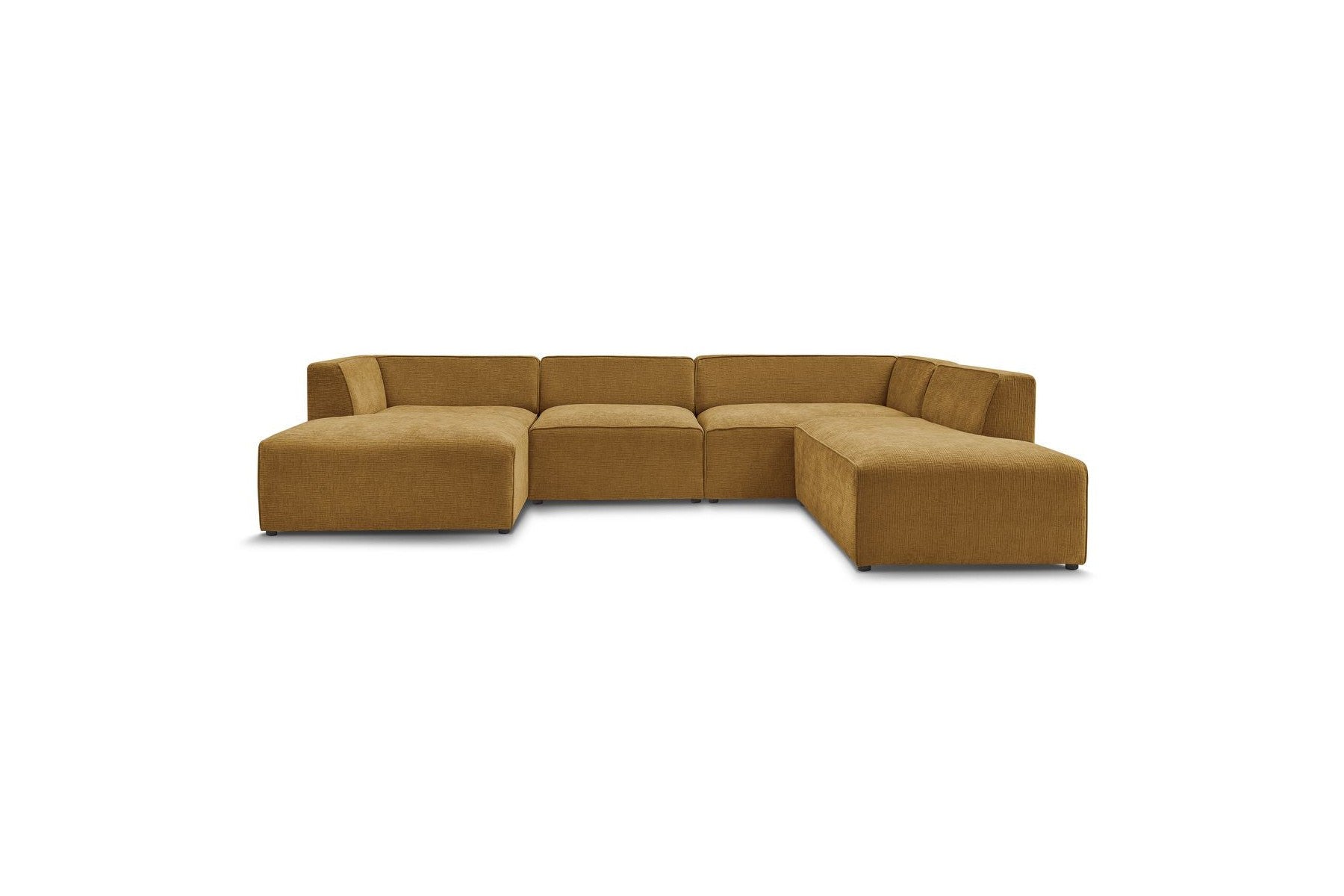 Fixed Panoramic Sofa - Megeve - Textured Fabric - Left Corner