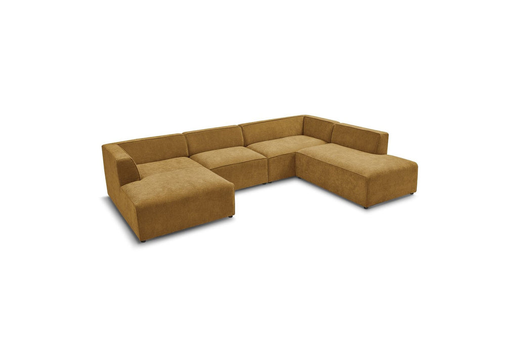 Fixed Panoramic Sofa - Megeve - Textured Fabric - Left Corner