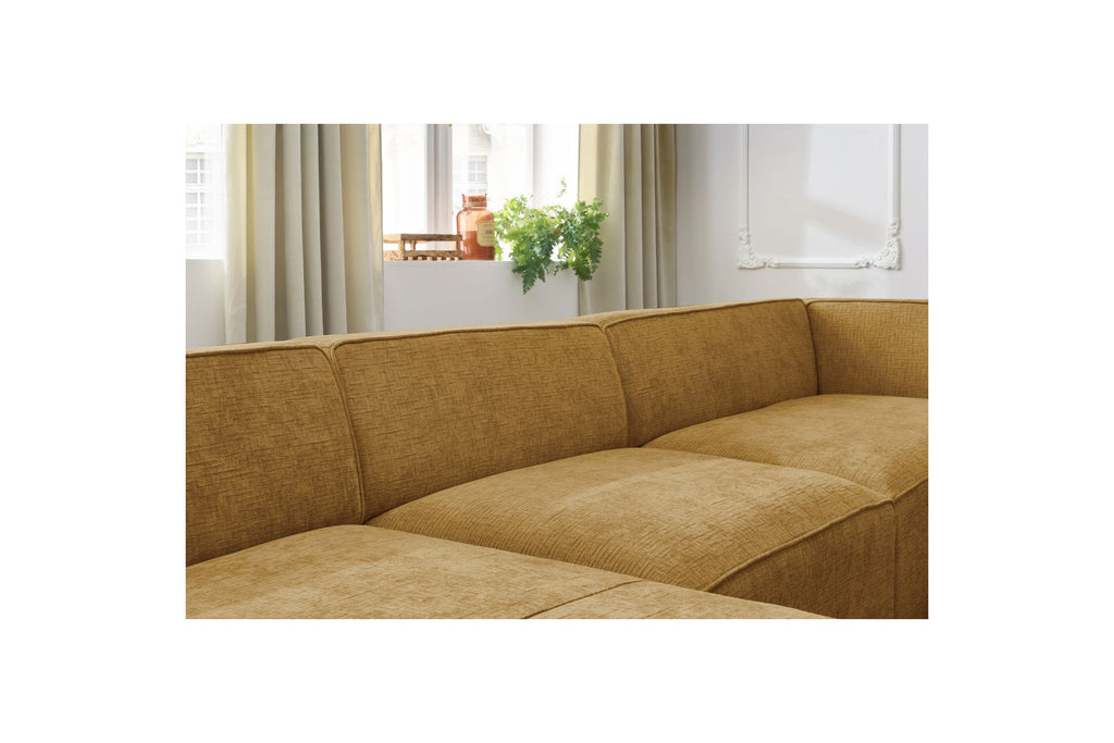Fixed Panoramic Sofa - Megeve - Textured Fabric - Left Corner