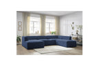 Fixed Panoramic Sofa - Megeve - Textured Fabric - Left Corner