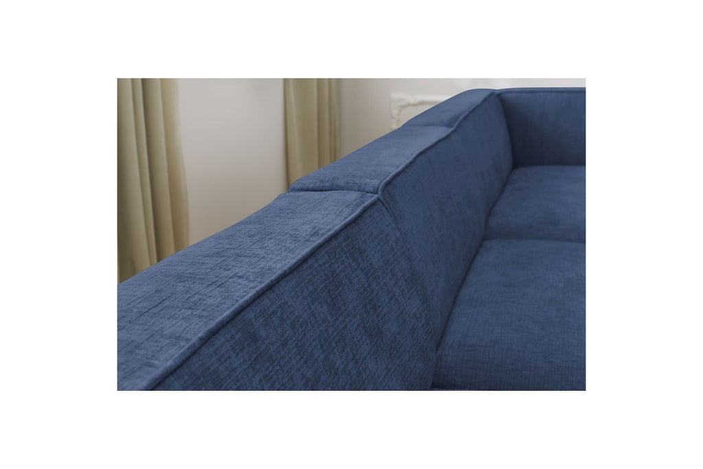 Fixed Panoramic Sofa - Megeve - Textured Fabric - Left Corner